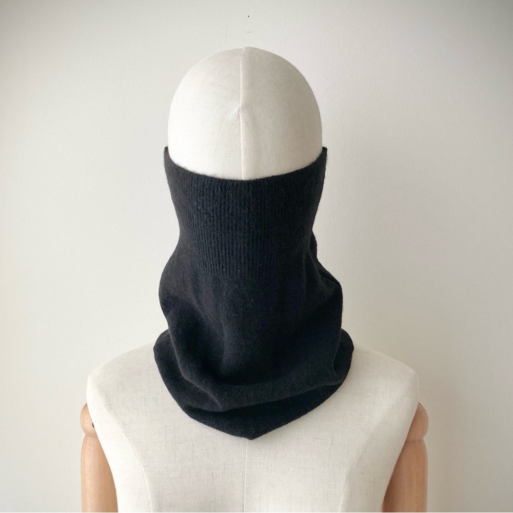 joodito 100% cashmere sweater snood turtleneck collar scarf neck warmer black